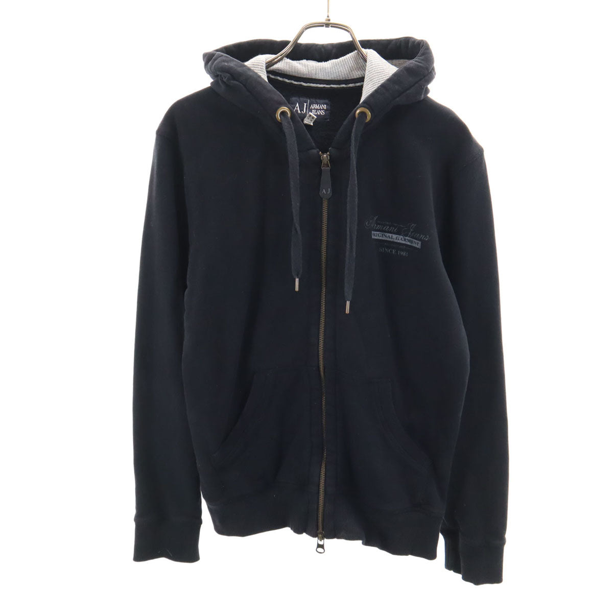 ARMANI JEANS アルマーニジーンズ 長袖 ジップパーカー S ブラック メンズ