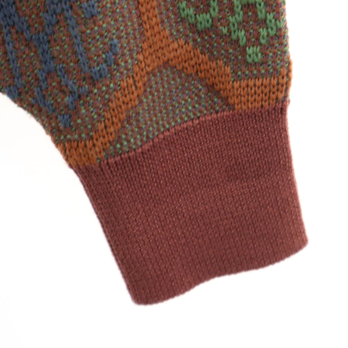 YVES SAINT LAURENT イヴサンローラン 90s オールド 総柄 長袖 セーター L ブラウン ニット メンズ