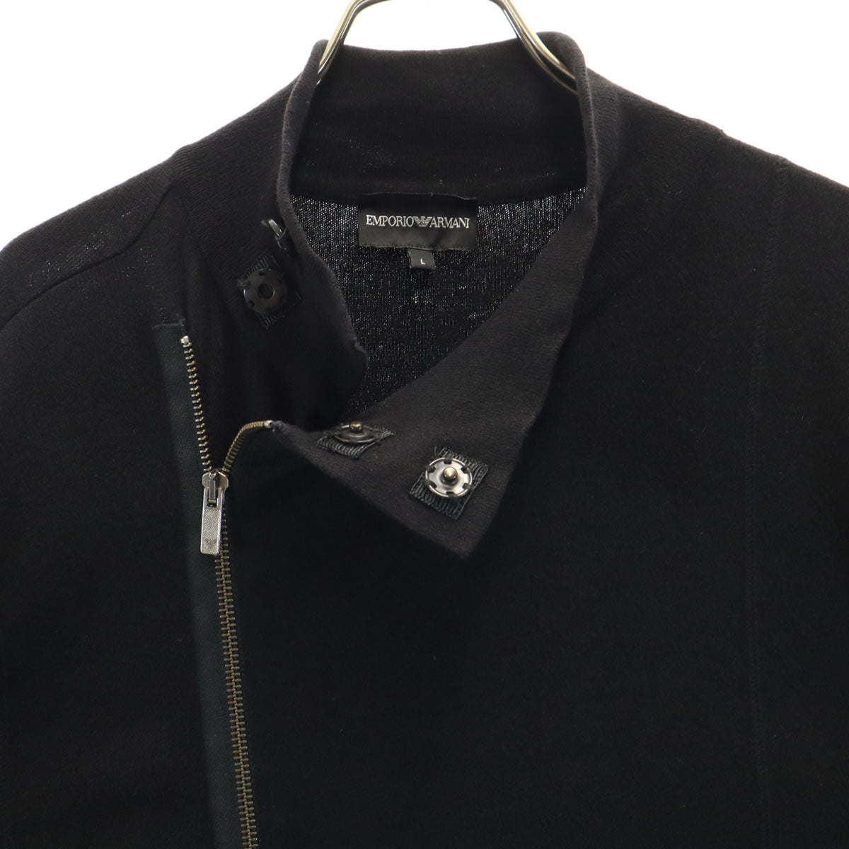 Emporio Armani エンポリオアルマーニ ニットジャケット L ブラック メンズ