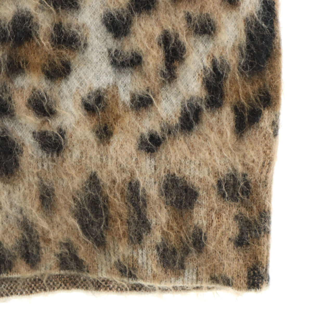 SAINT LAURENT サンローラン イタリア製 モヘアブレンド レオパード柄 長袖 セーター XS ブラウン ニット ヒョウ柄 レディース