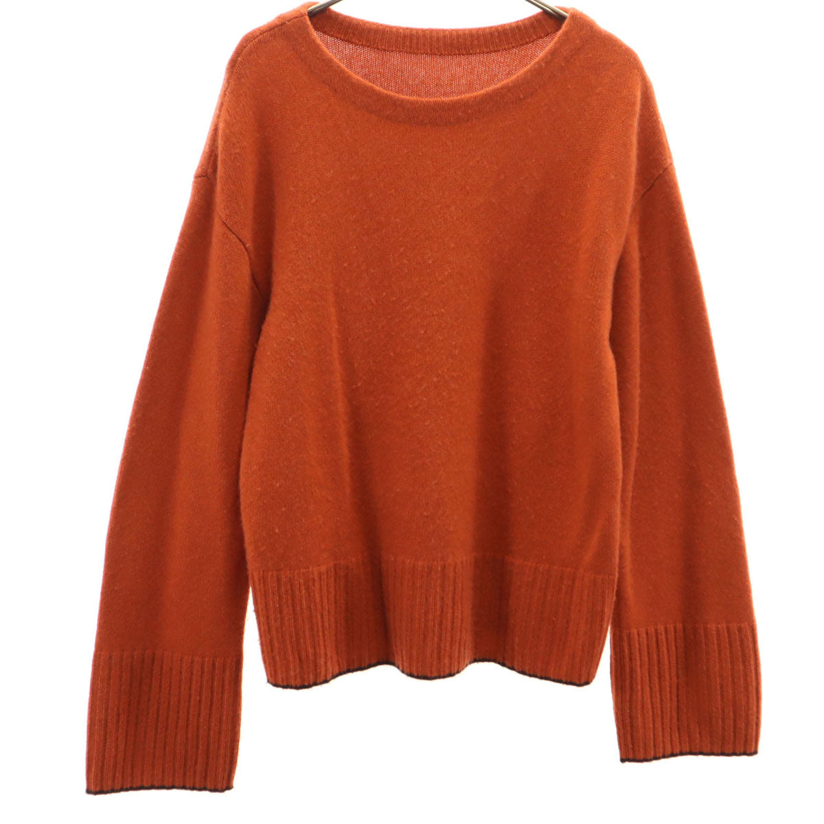 FOXEY フォクシー 日本製 カシミヤ100% 長袖 セーター オレンジブラウン ニット レディース