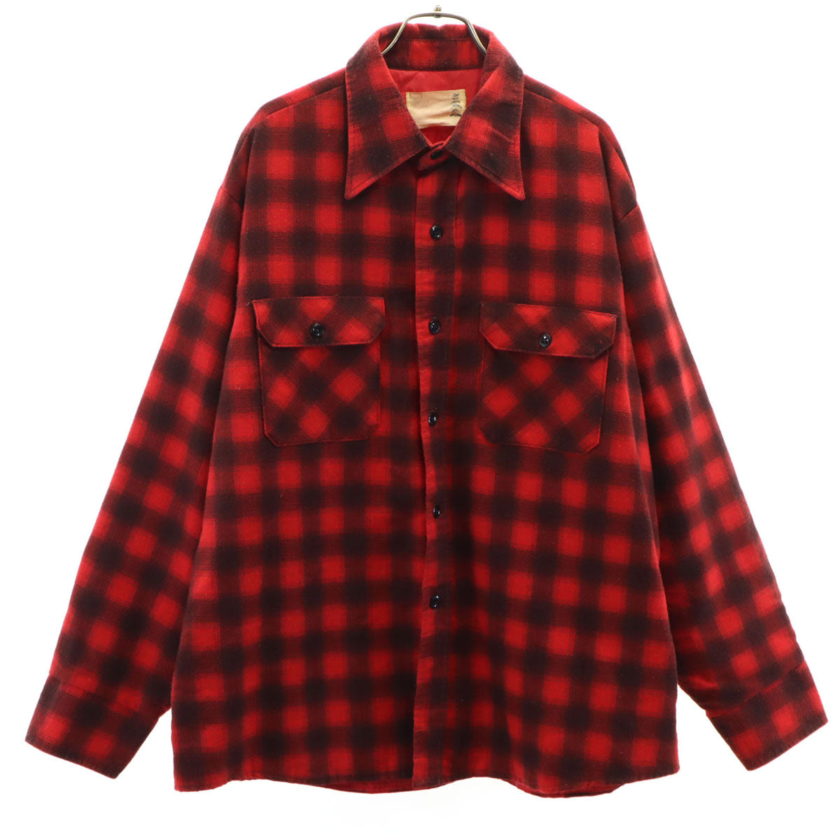 Sears シアーズ 70s ヴィンテージ チェック柄 長袖 ネルシャツ レッド 裏キルティング メンズ
