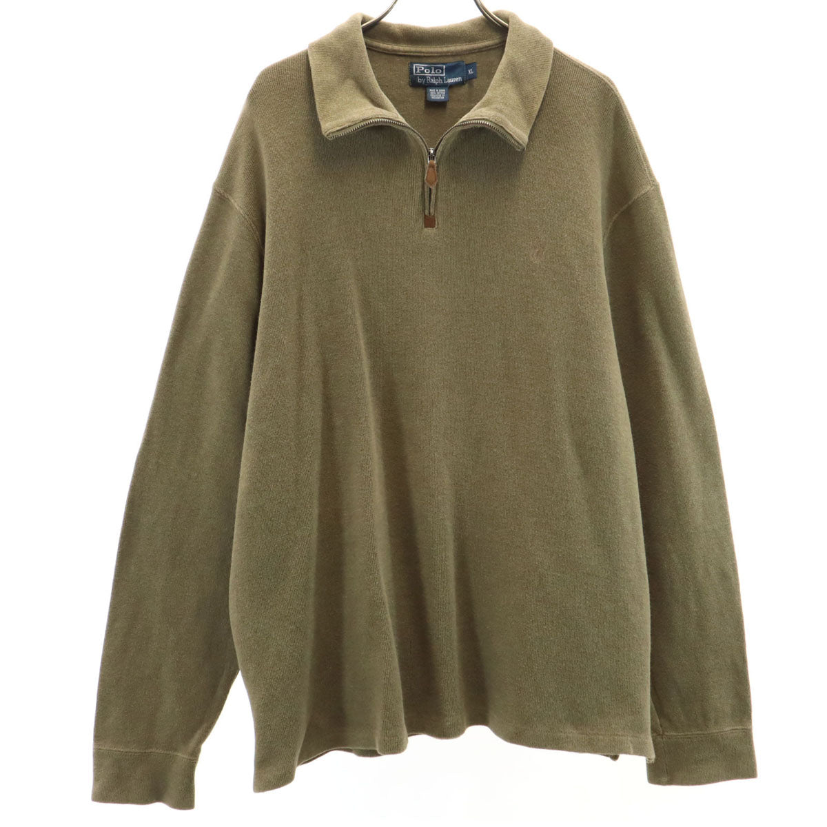Polo by Ralph Lauren ポロバイラルフローレン 長袖 ハイネック ハーフジップ ウェア XL オリーブ系 プルオーバー メンズ