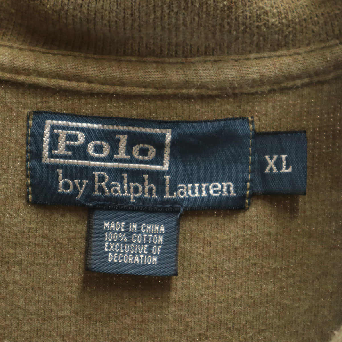Polo by Ralph Lauren ポロバイラルフローレン 長袖 ハイネック ハーフジップ ウェア XL オリーブ系 プルオーバー メンズ