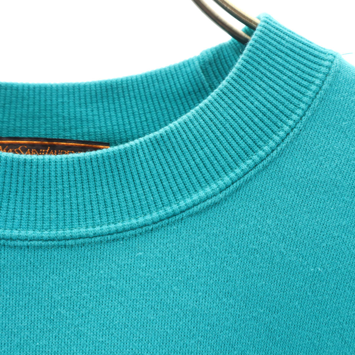 YVES SAINT LAURENT イヴサンローラン 90s オールド 長袖 スウェット トレーナー M ターコイズ 裏起毛 レディース