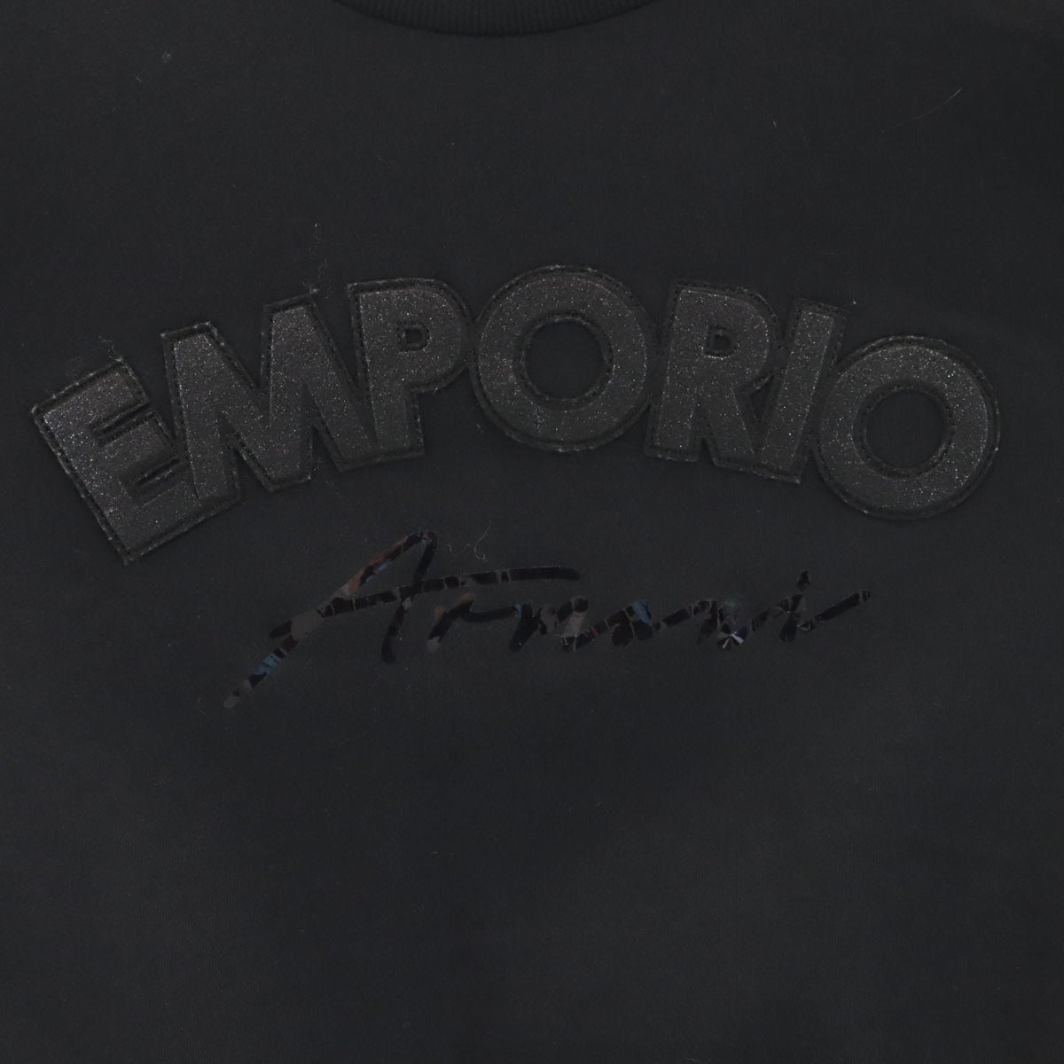 Emporio Armani エンポリオアルマーニ 長袖 スウェット トレーナー 40 ブラック 裏起毛 レディース