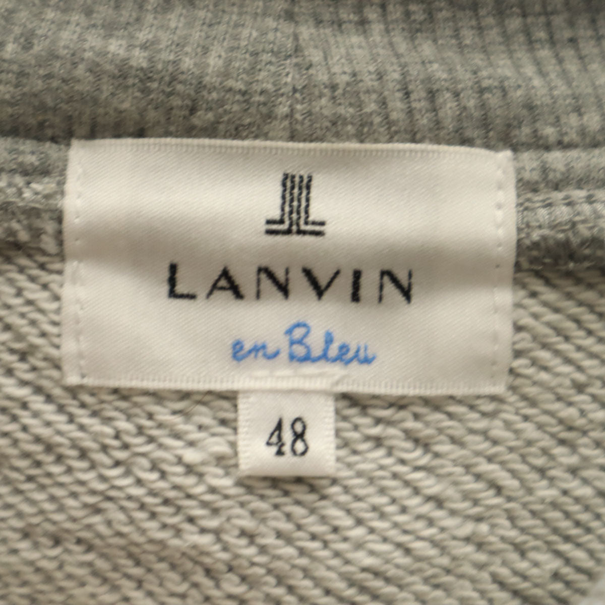 LANVIN en Bleu ランバンオンブルー 日本製 長袖 スウェットパーカー 48 ライトグレー メンズ