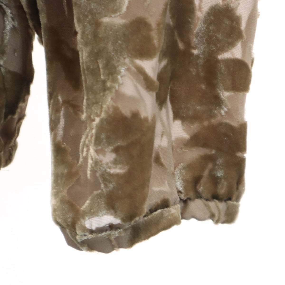 Leilian レリアン 日本製 シルクブレンド 総柄 長袖 ブラウス 13 ベージュ系 レディース