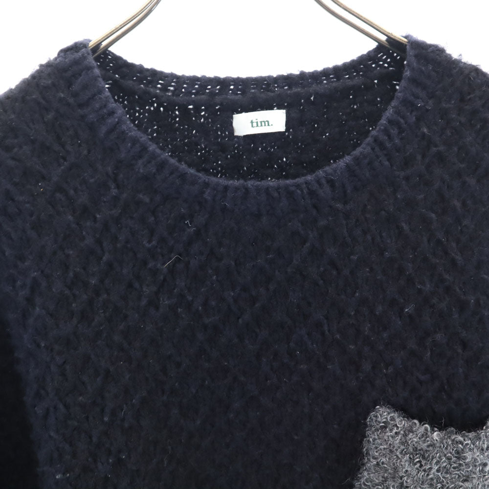 ティム ウールブレンド 長袖 ニット Tシャツ 3 ブラック メンズ