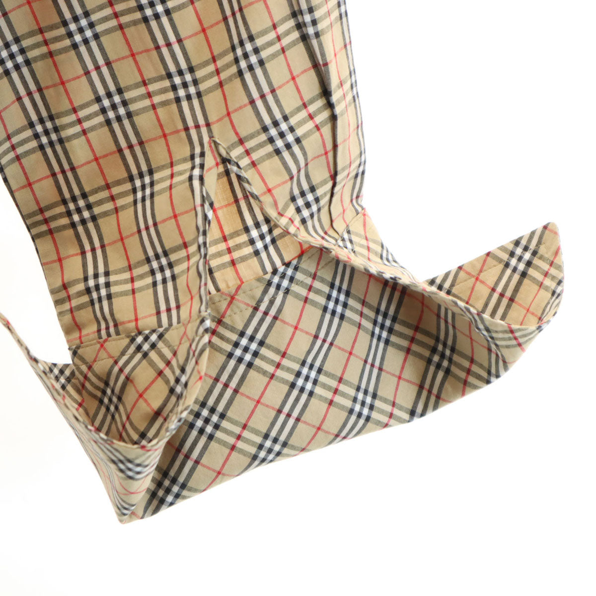 Burberrys OF LONDON BLUE LABEL バーバリーズ オブ ロンドン ブルーレーベル 90s オールド ノバチェック柄 7分袖 コットンシャツ 38 ベージュ 三陽商会 ダブルカフス レディース
