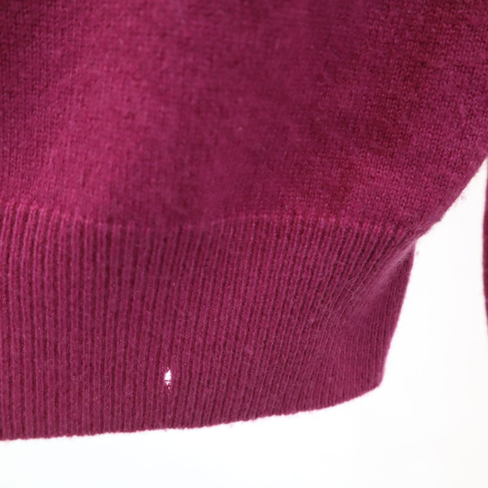 HERMES エルメス イタリア製 カシミヤブレンド 長袖 ツートンカラー タートルネック セーター S ピンク レディース