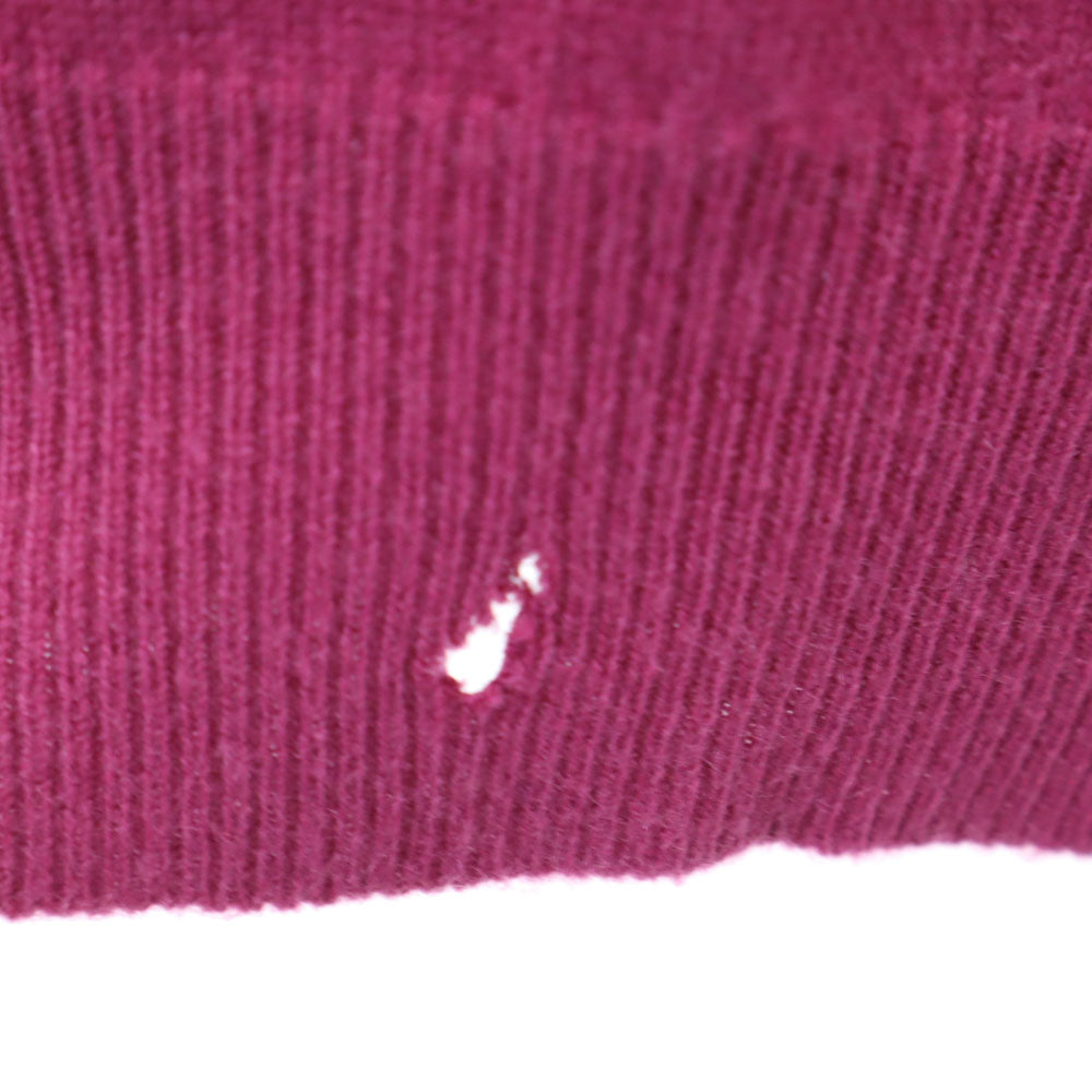 HERMES エルメス イタリア製 カシミヤブレンド 長袖 ツートンカラー タートルネック セーター S ピンク レディース