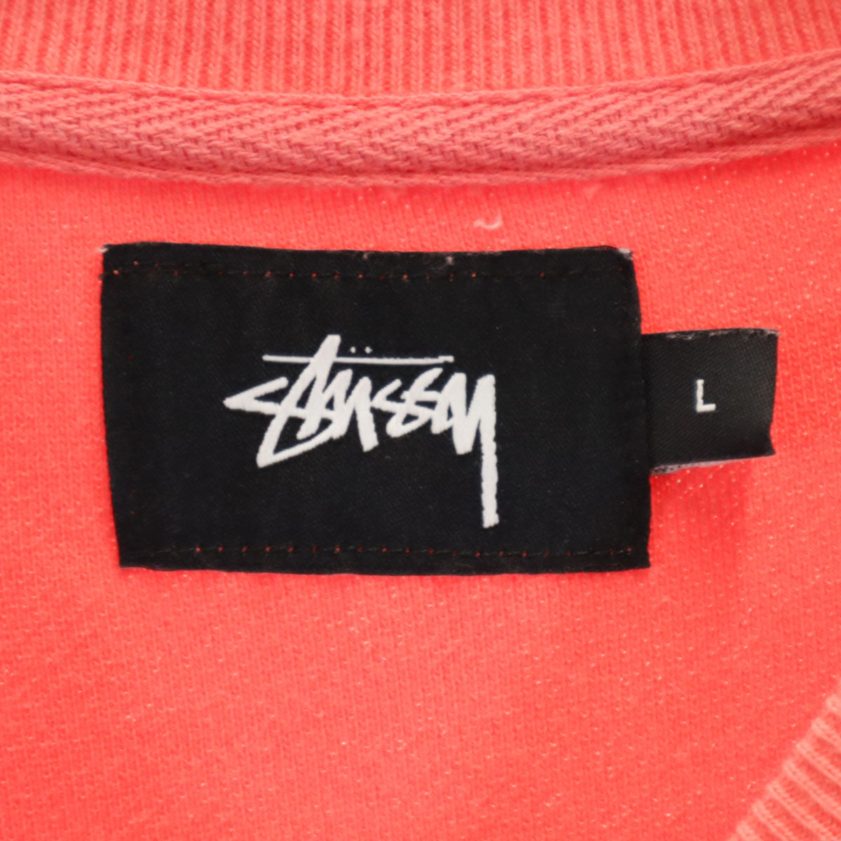 STUSSY ステューシー 半袖 スウェット Tシャツ L オレンジ系 パイル メンズ
