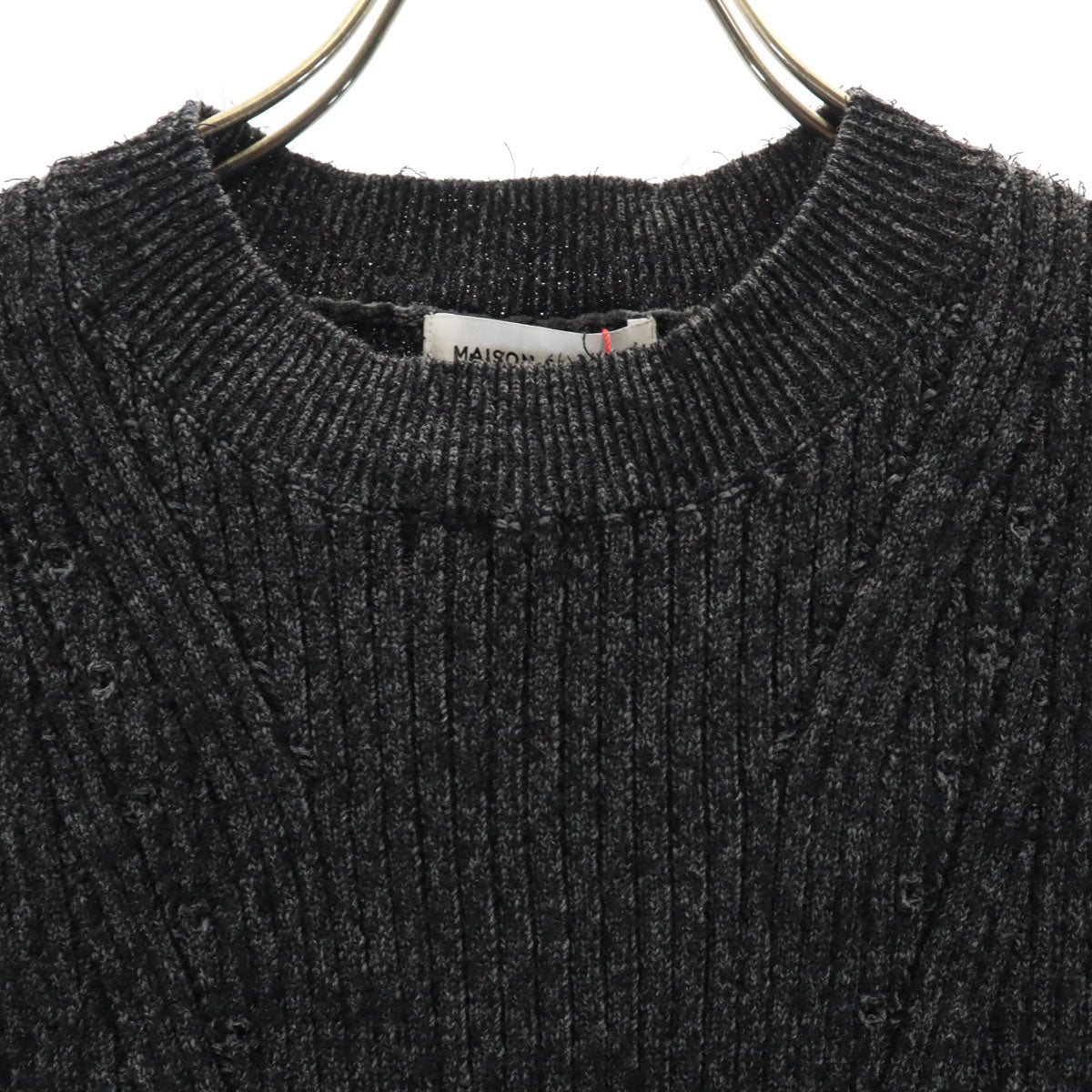 未使用 MAISON SPECIAL メゾンスペシャル ノースリーブ ショート丈 セーター F グレー ニット レディース