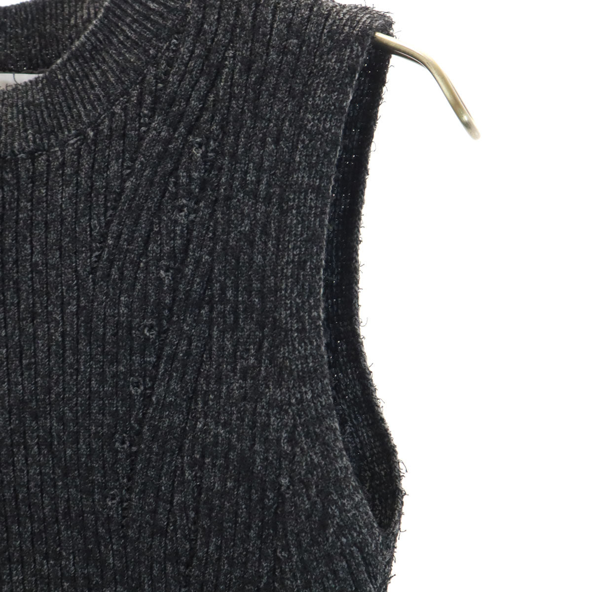 未使用 MAISON SPECIAL メゾンスペシャル ノースリーブ ショート丈 セーター F グレー ニット レディース