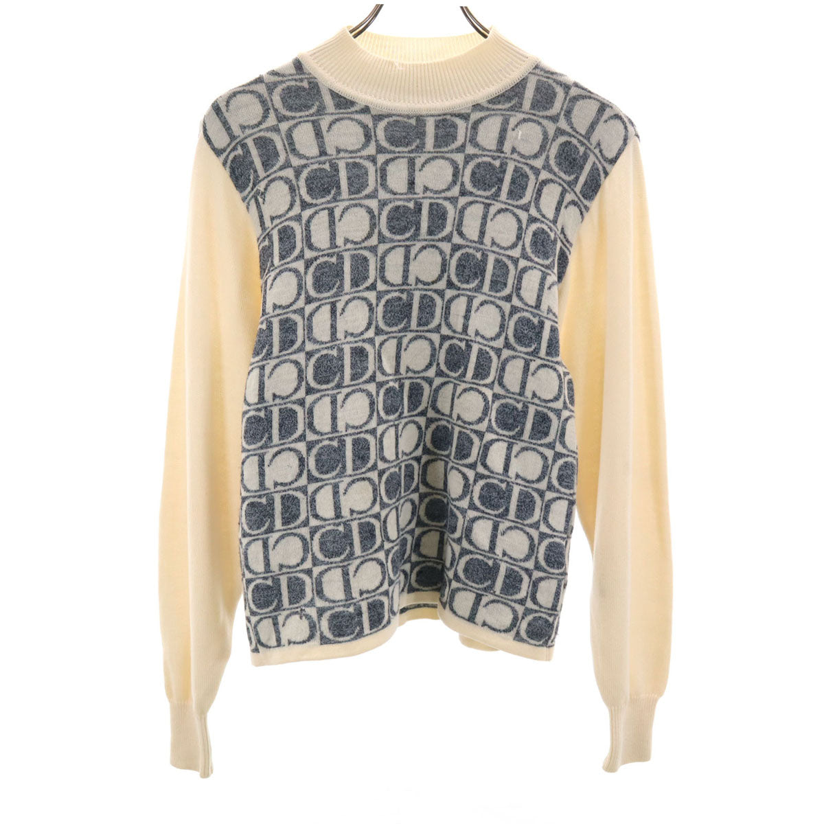 Christian Dior SPORTS クリスチャンディオールスポーツ 90s オールド ロゴ切替 長袖 セーター M アイボリー ニット レディース
