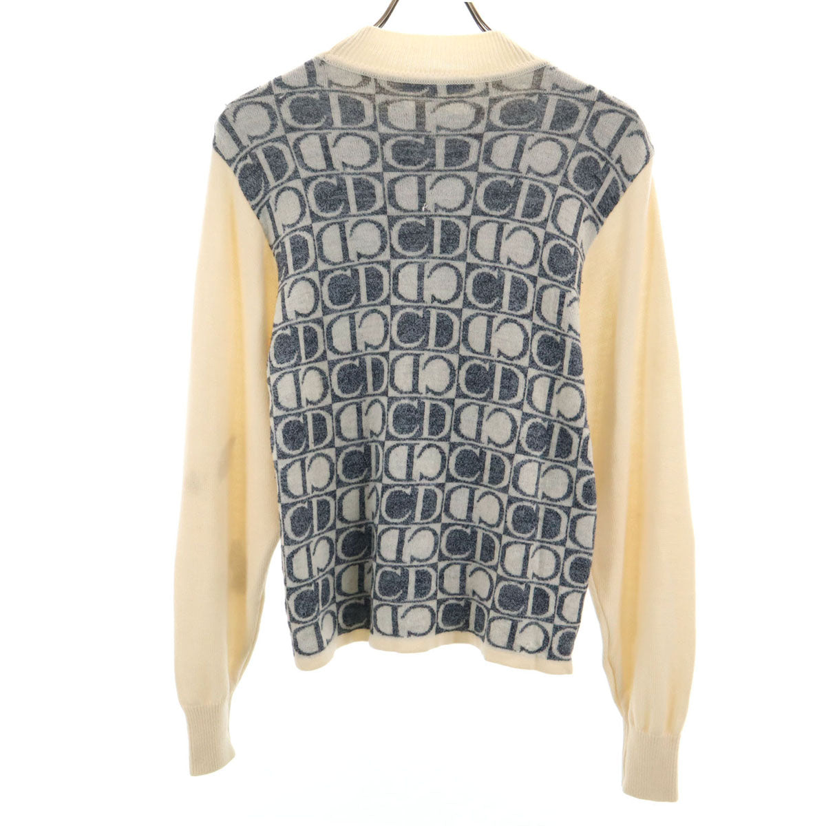 Christian Dior SPORTS クリスチャンディオールスポーツ 90s オールド ロゴ切替 長袖 セーター M アイボリー ニット レディース