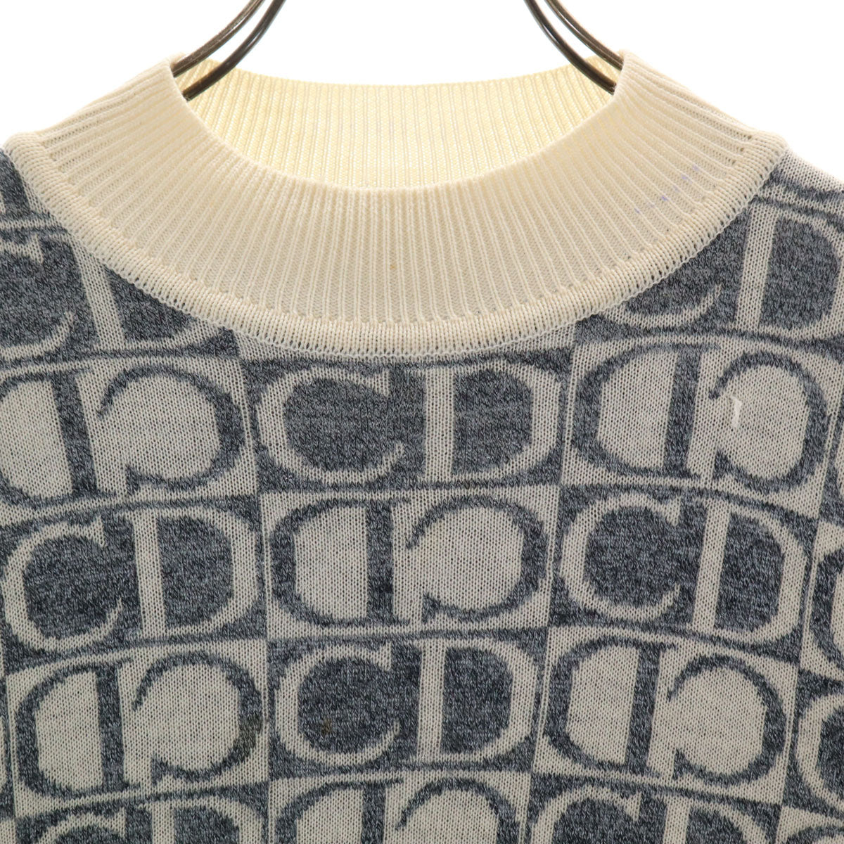 Christian Dior SPORTS クリスチャンディオールスポーツ 90s オールド ロゴ切替 長袖 セーター M アイボリー ニット レディース