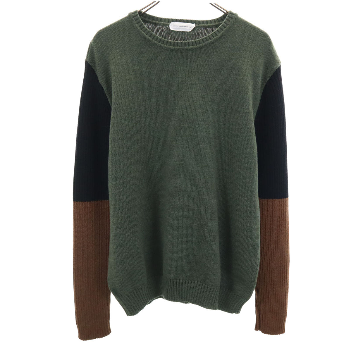 PREMIUM MOOD DENIM SUPERIOR プレミアムムードデニムスーペリア イタリア製 長袖 セーター L カーキ ニット メンズ