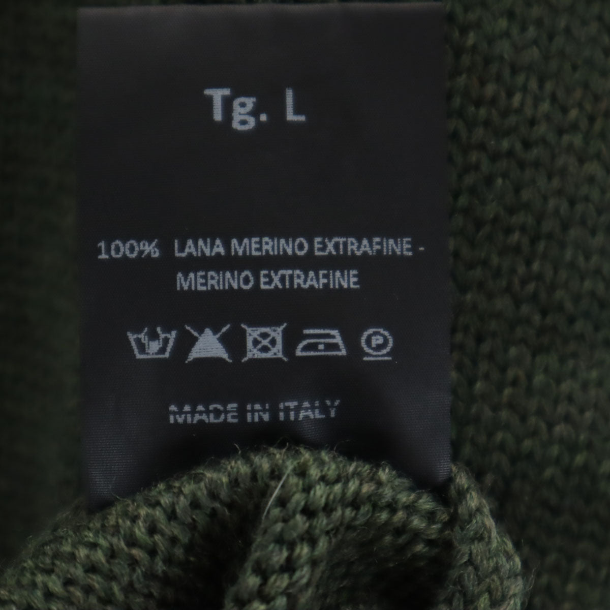 PREMIUM MOOD DENIM SUPERIOR プレミアムムードデニムスーペリア イタリア製 長袖 セーター L カーキ ニット メンズ