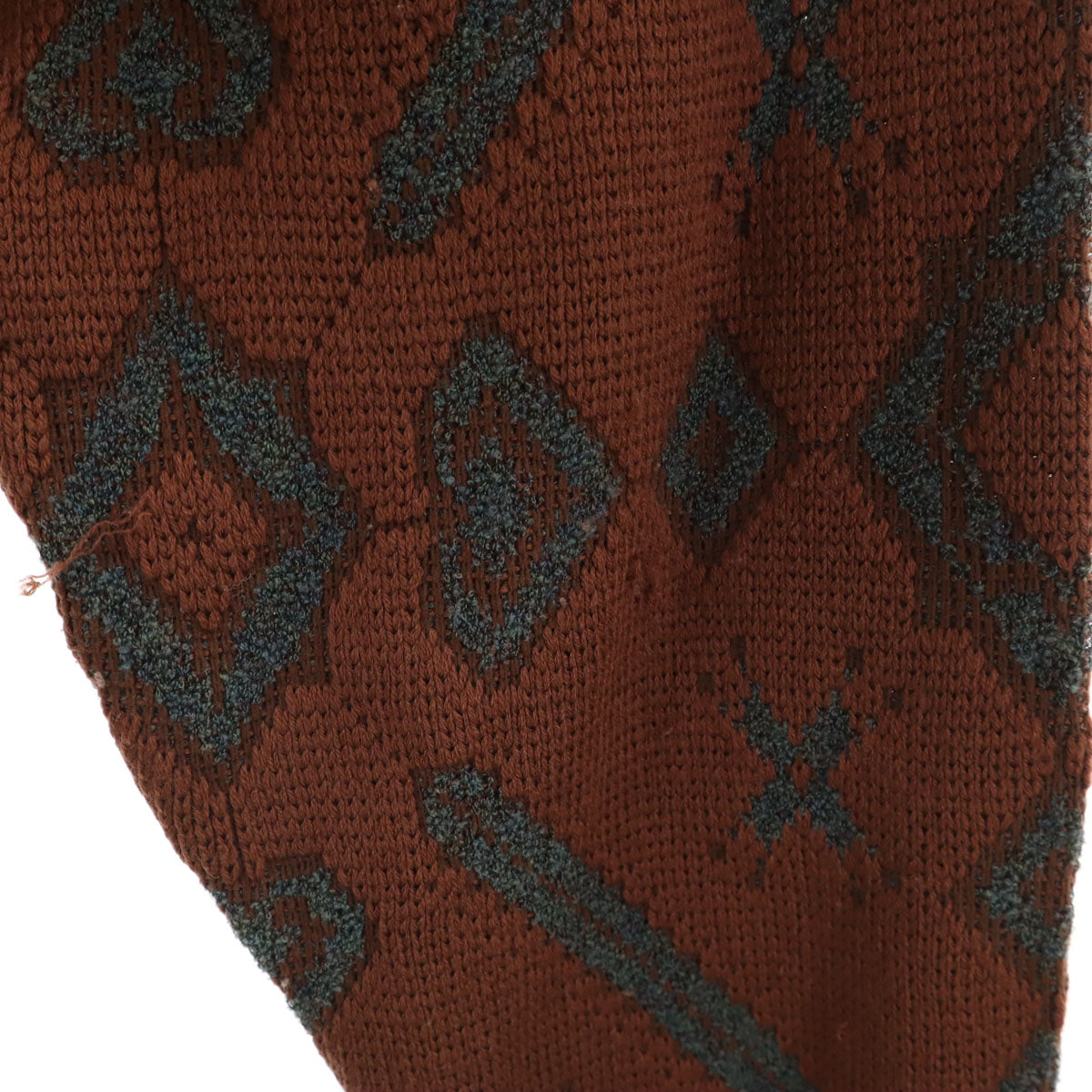 YVES SAINT LAURENT イヴサンローラン 90s オールド 総柄 長袖 セーター M ブラウン ニット メンズ