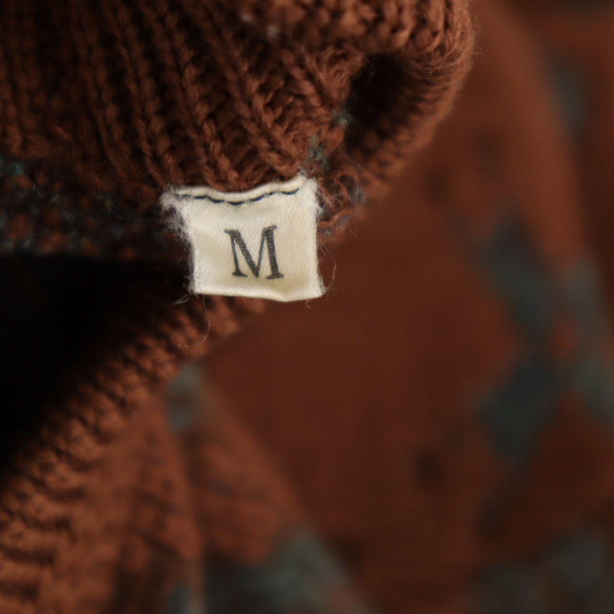 YVES SAINT LAURENT イヴサンローラン 90s オールド 総柄 長袖 セーター M ブラウン ニット メンズ