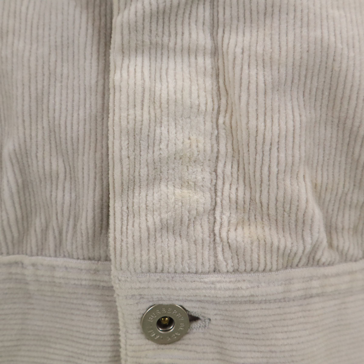 BURBERRY BLACK LABEL バーバリーブラックレーベル コーデュロイジャケット L グレー 三陽商会 ラビットファー付き メンズ