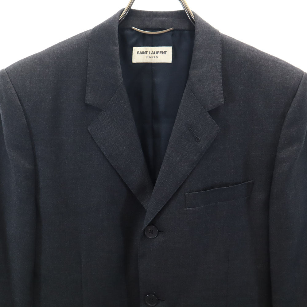 SAINT LAURENT サンローラン 2012年 イタリア製 サマーウール テーラードジャケット 46 グレー メンズ