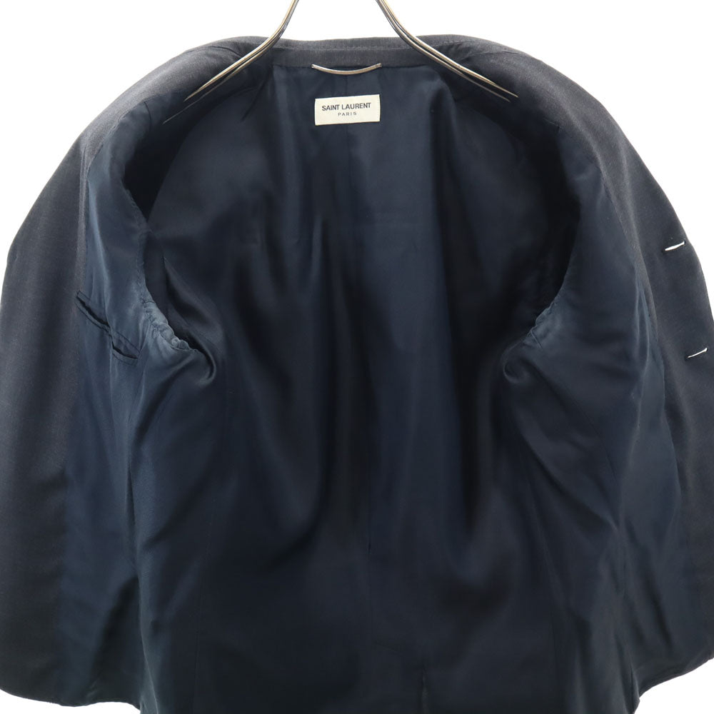 SAINT LAURENT サンローラン 2012年 イタリア製 サマーウール テーラードジャケット 46 グレー メンズ