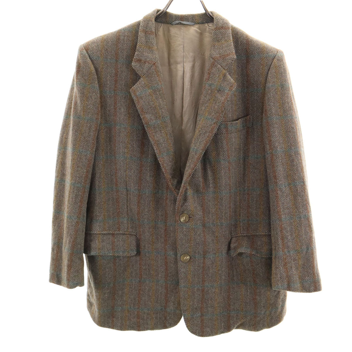 Christian Dior MONSIEUR クリスチャンディオール ムッシュ 90s オールド ヘリンボーン 長袖 ツイード テーラードジャケット 100-94-170 ブラウン系 メンズ