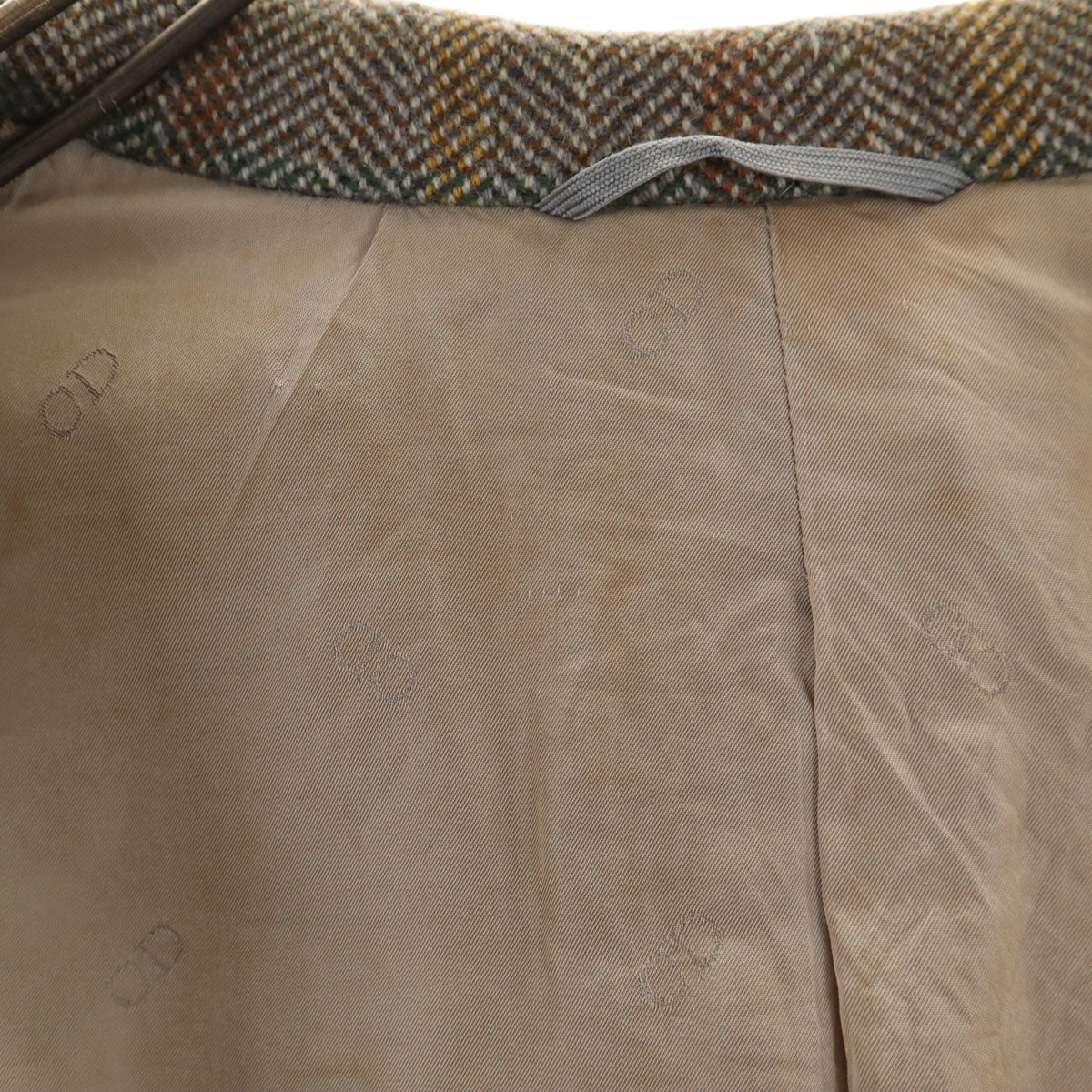 Christian Dior MONSIEUR クリスチャンディオール ムッシュ 90s オールド ヘリンボーン 長袖 ツイード テーラードジャケット 100-94-170 ブラウン系 メンズ