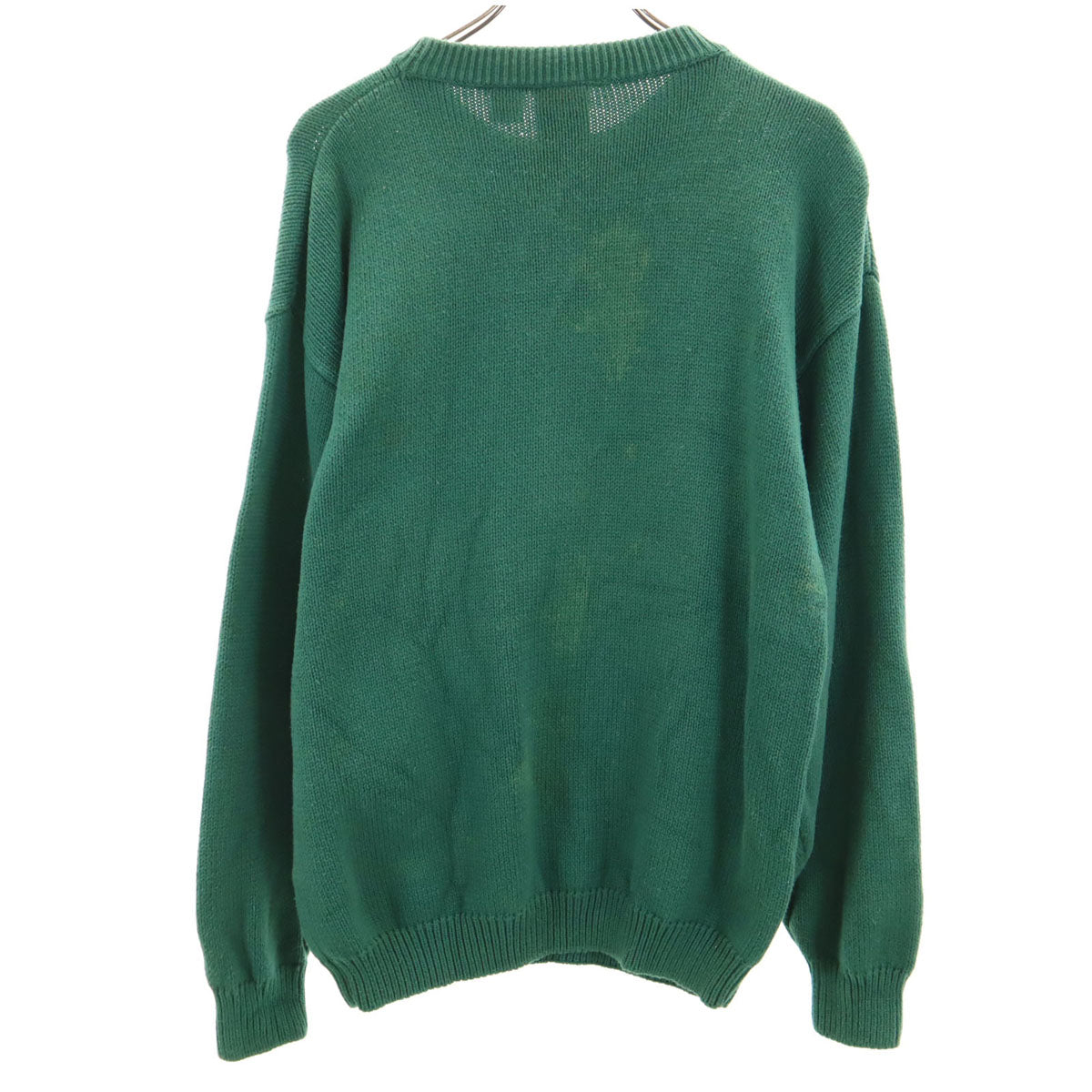 MICKEY,INC ミッキーインク 90s オールド ミッキーマウス刺繍 長袖 ニット L グリーン セーター メンズ