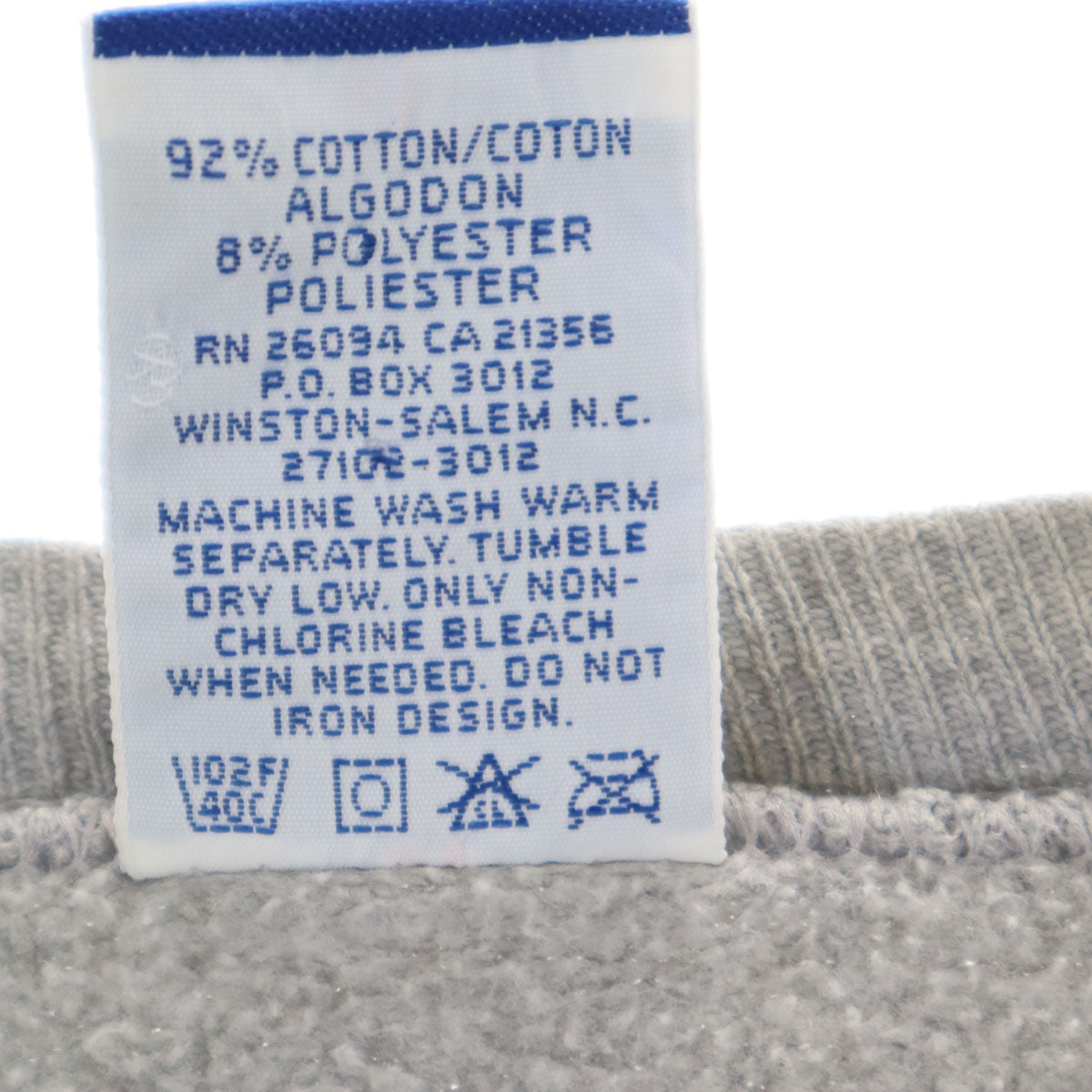 Champion チャンピオン 90s USA製 オールド 青タグ 長袖 スウェット トレーナー L グレー メンズ