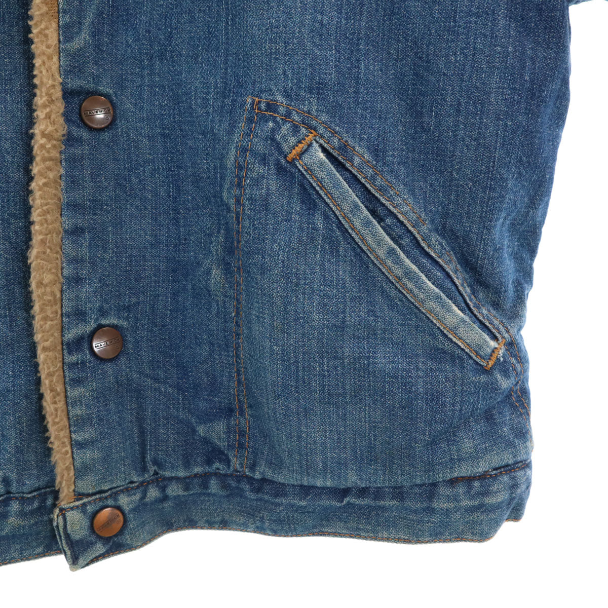 BLUE BELL MAVERICK ブルーベル マーベリック 70s 80s USA製 ヴィンテージ デニムジャケット 18 ウォッシュブルー ジージャン 裏ボア レディース