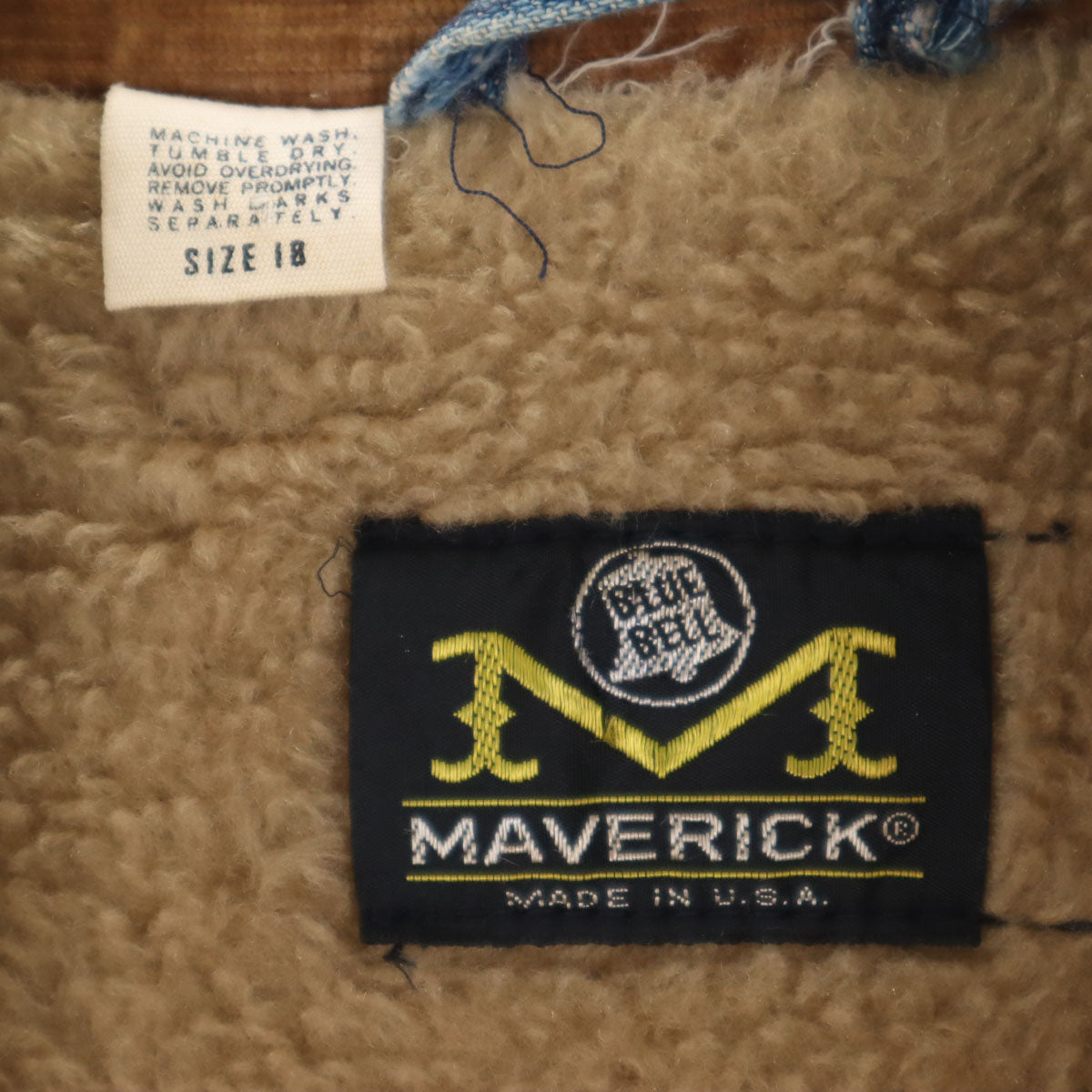 BLUE BELL MAVERICK ブルーベル マーベリック 70s 80s USA製 ヴィンテージ デニムジャケット 18 ウォッシュブルー ジージャン 裏ボア レディース