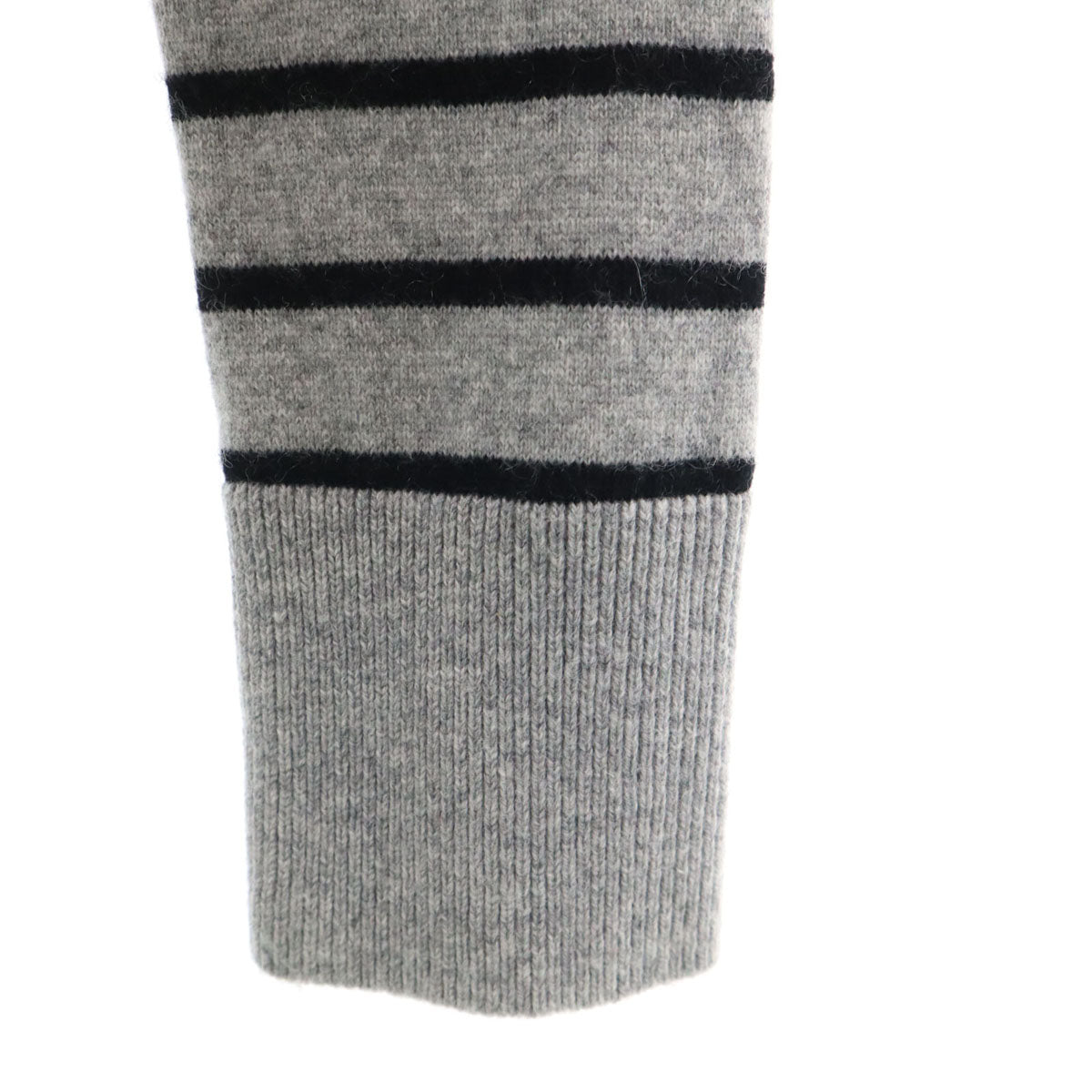 BURBERRY LONDON バーバリーロンドン カシミヤブレンド ボーダー柄 ニットカーディガン 1 グレー 三陽商会 レディース