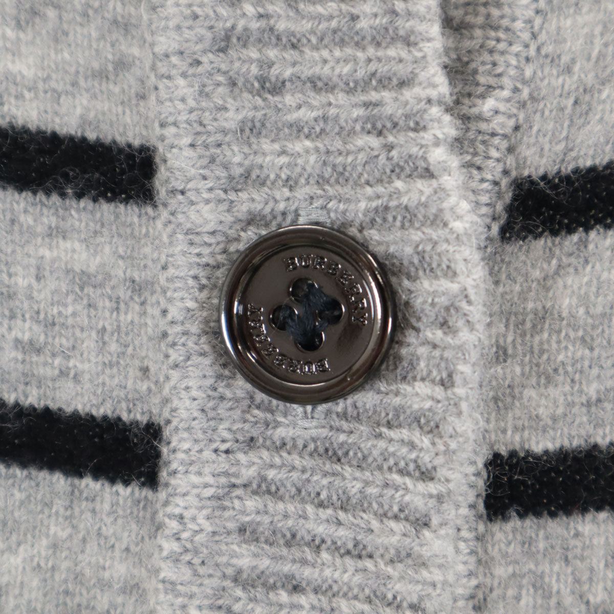 BURBERRY LONDON バーバリーロンドン カシミヤブレンド ボーダー柄 ニットカーディガン 1 グレー 三陽商会 レディース