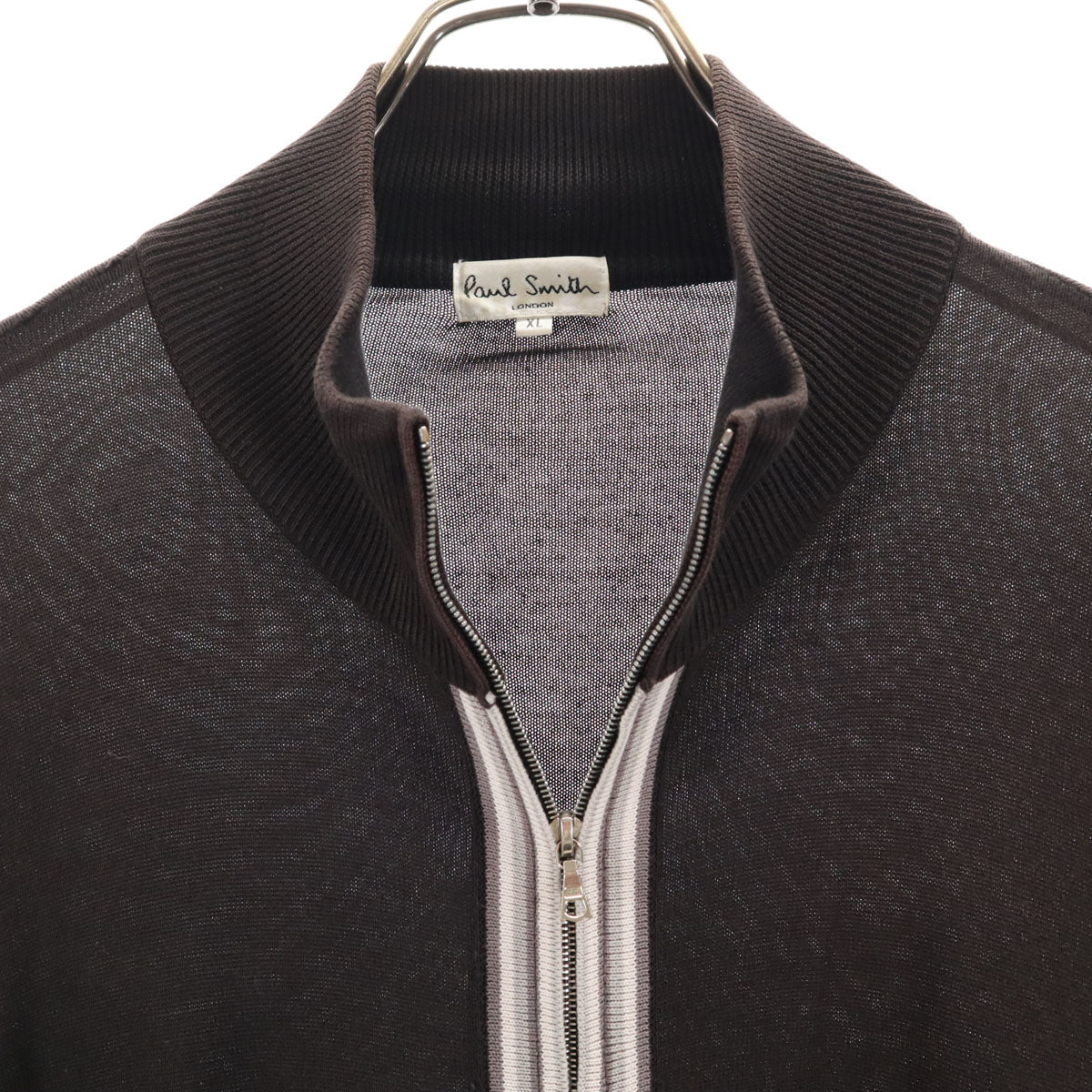 Paul Smith LONDON ポールスミスロンドン ニットジャケット XL ブラウン メンズ