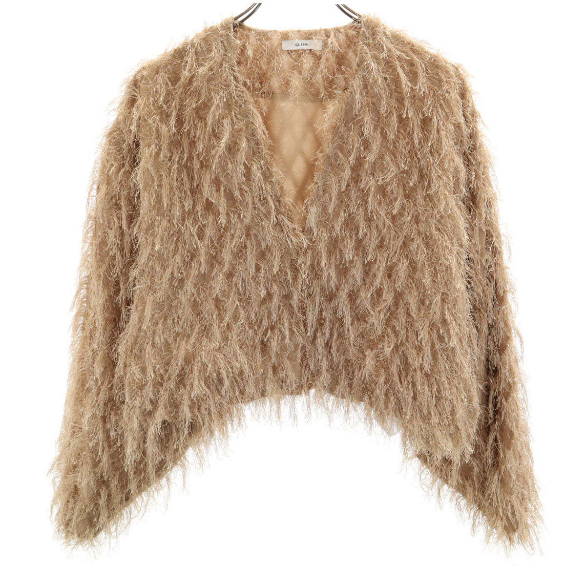 CLANE クラネ 長袖 クロスフリンジ ボレロ 2 ベージュ レディース