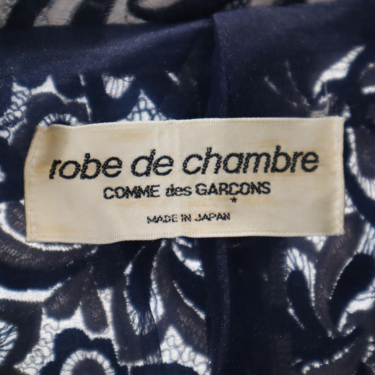robe de chambre COMME des GARCONS ローブドシャンブルコムデギャルソン 1999年 90s 日本製 オールド 花柄総刺繍 ジャケット ネイビー系 レディース