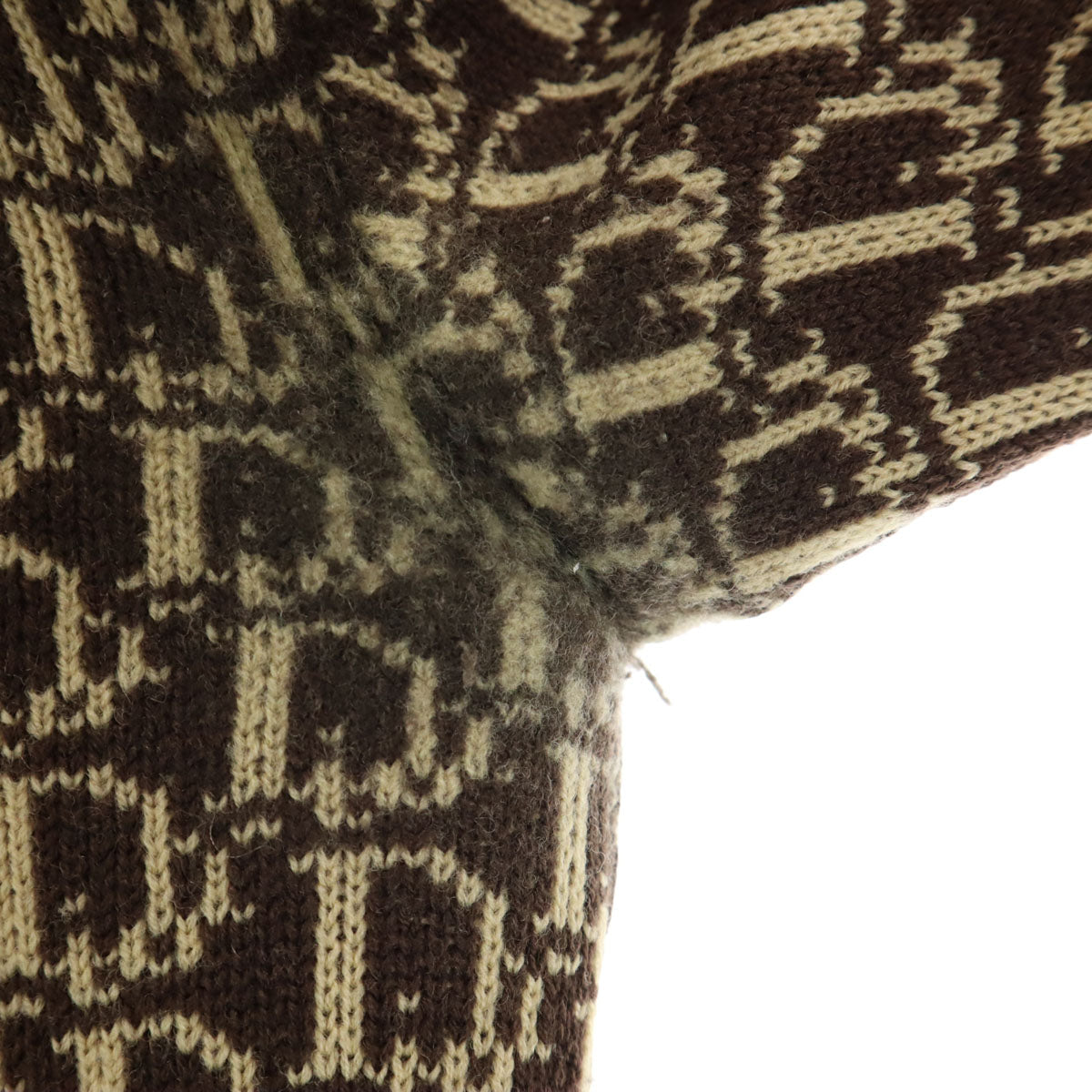 Christian Dior PRET-A-PORTER クリスチャンディオール プレタポルテ 90s オールド 総柄 長袖 セーター M ブラウン レディース