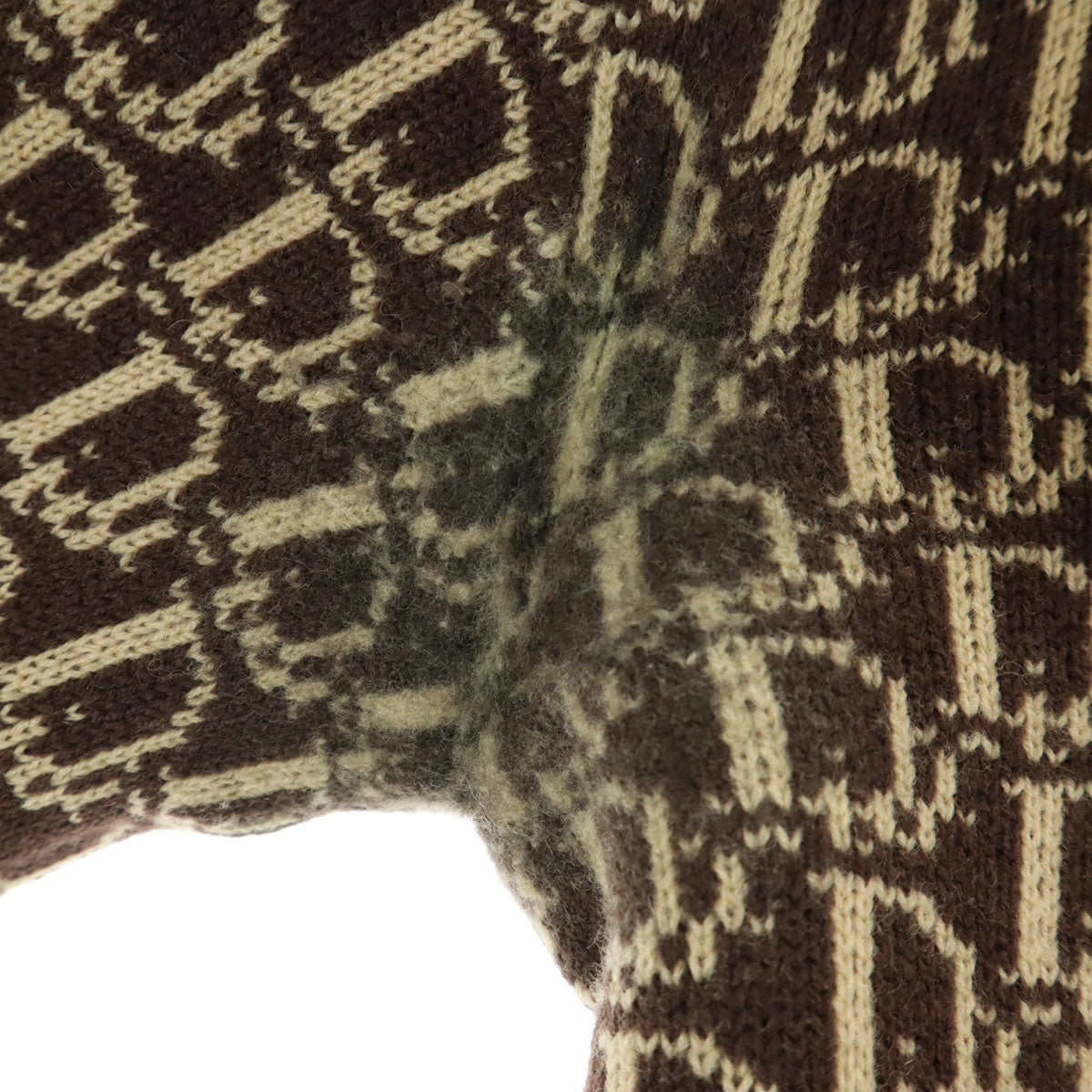 Christian Dior PRET-A-PORTER クリスチャンディオール プレタポルテ 90s オールド 総柄 長袖 セーター M ブラウン レディース