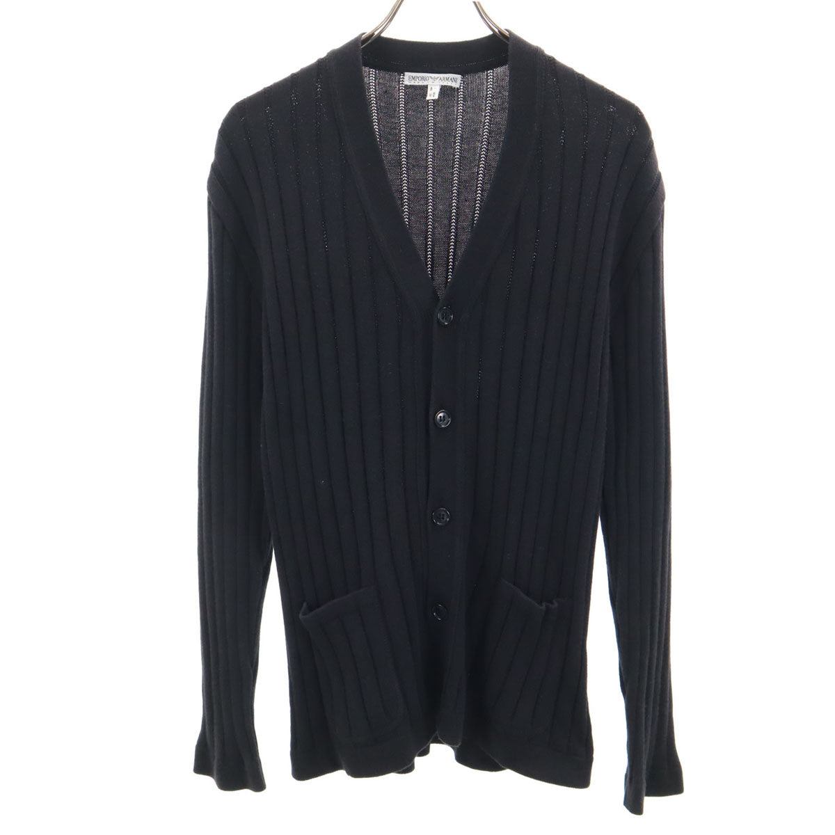 Emporio Armani エンポリオアルマーニ 90s イタリア製 オールド 長袖 ニットカーディガン 48 ブラック メンズ