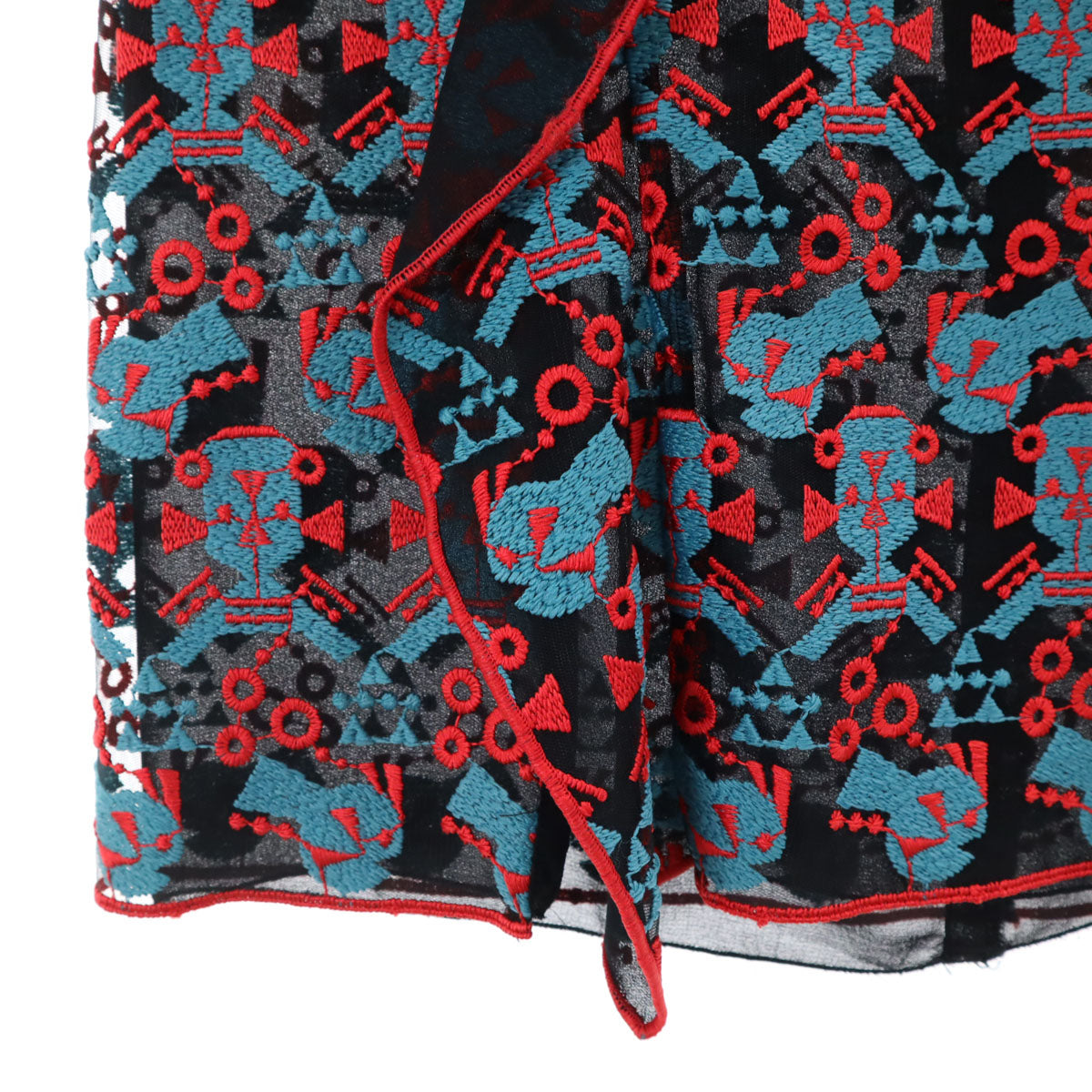 Emporio Armani エンポリオアルマーニ 総柄 ノースリーブ シアー ブラウス 上下 セットアップ 38 ブラック レディース