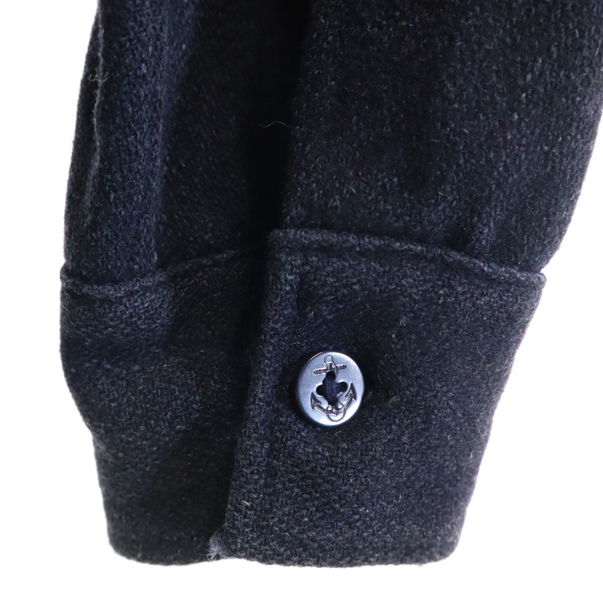 70s ヴィンテージ 長袖 CPO シャツ 濃紺 アンカーボタン メンズ