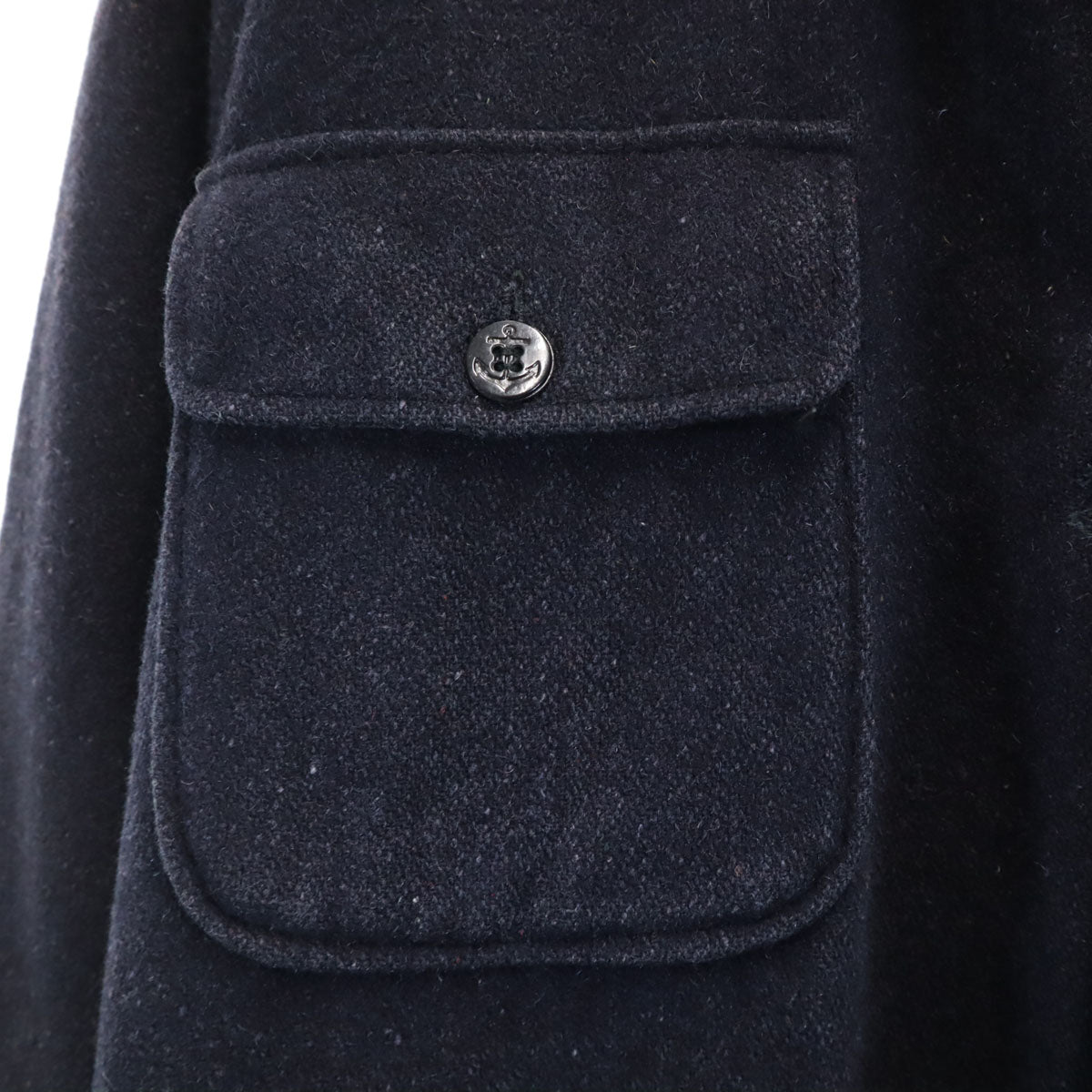 70s ヴィンテージ 長袖 CPO シャツ 濃紺 アンカーボタン メンズ