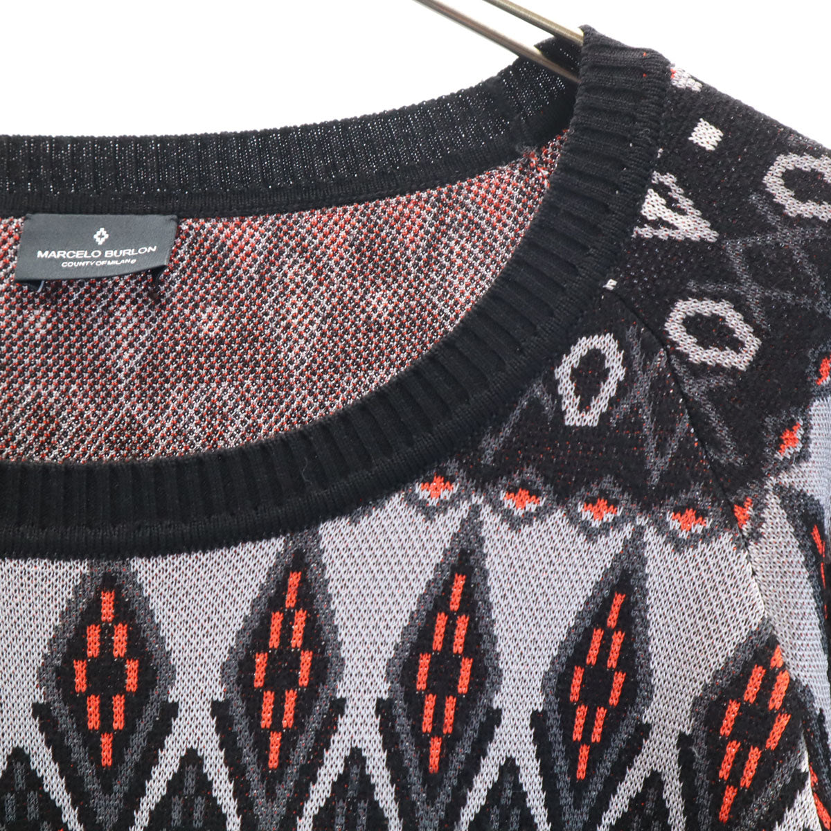 MARCELO BURLON マルセロバーロン エスニック柄 長袖 ニット XL ブラック セーター メンズ