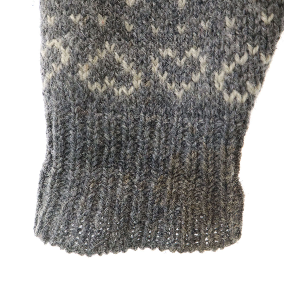 L.L.Bean エルエルビーン 80s USA製 ヴィンテージ ノルディック柄 長袖 ニットカーディガン M グレー アウトドア レディース