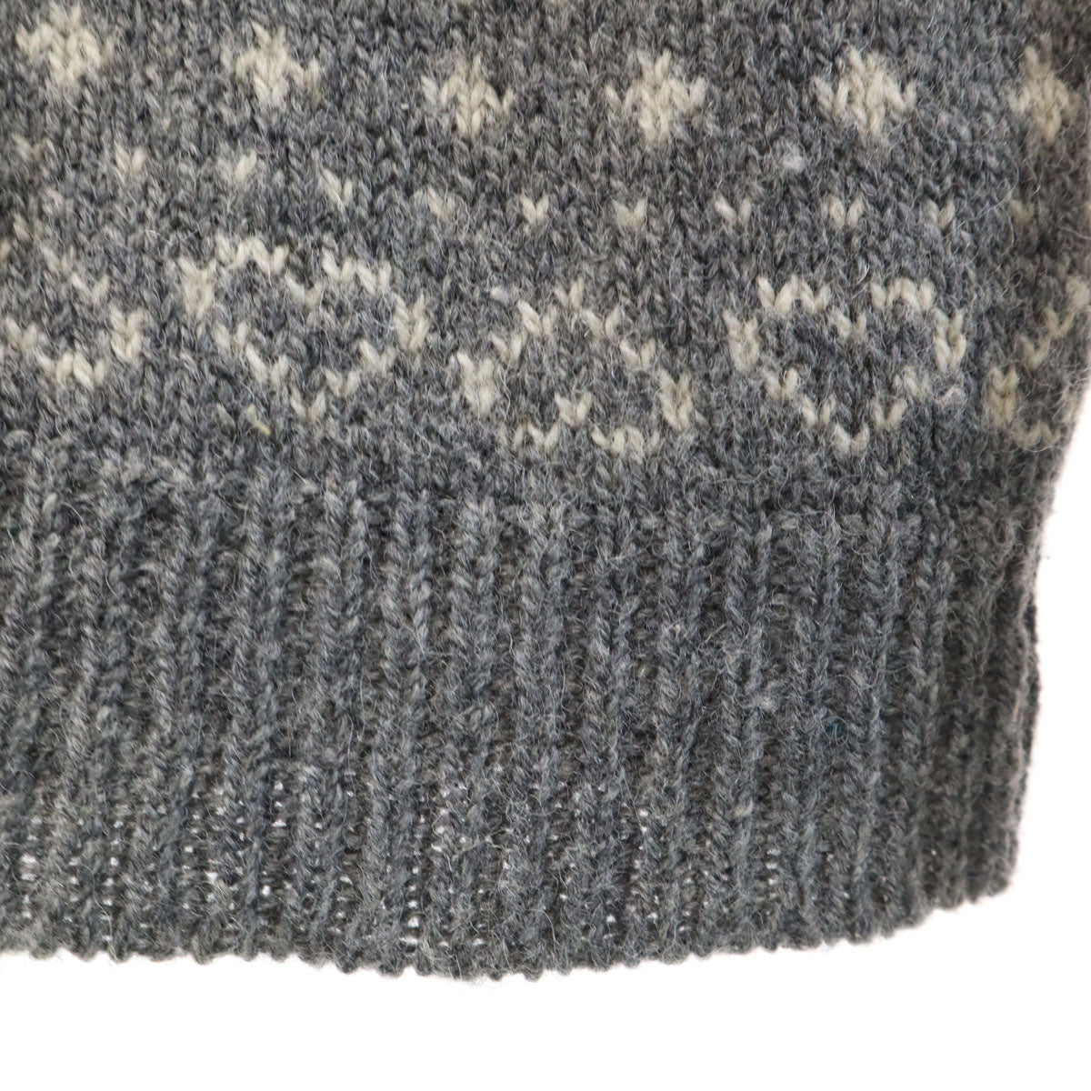 L.L.Bean エルエルビーン 80s USA製 ヴィンテージ ノルディック柄 長袖 ニットカーディガン M グレー アウトドア レディース