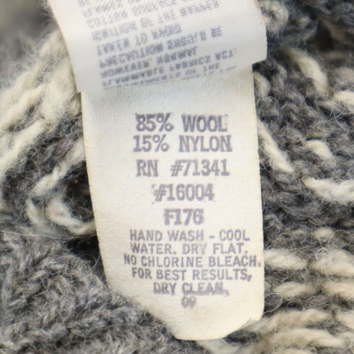 L.L.Bean エルエルビーン 80s USA製 ヴィンテージ ノルディック柄 長袖 ニットカーディガン M グレー アウトドア レディース